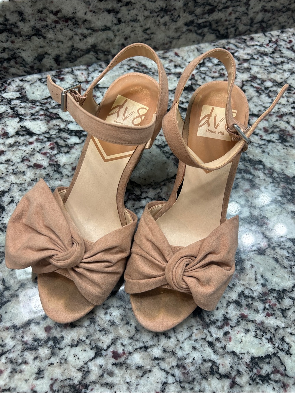 DV by Dolce Vita Blush Knot Front Ankle-Strap Heels